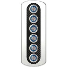 Moontime Alaçatı 6'lı Krom Switch Panel Sigortalı 52X182 mm