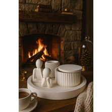 Modern Beyaz Dekoratif Set – 6 Parçalı Şık Tasarım