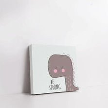 Bebek Odasına Özel Minimal Dinozor Tasarımlı Kanvas Tablo 25X25 cm