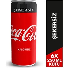 Coca-Cola Coca Cola Şekersiz 6X250 ml Kutu