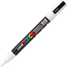 Uni Posca Markör Kalem 3m Set 0.9-1.3 mm Keçe Uçlu Beyaz