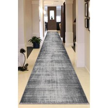 Viva Home Kaymaz Tabanlı Kesme Rulo Yolluk Sade Gri Füme AR327, Gri, 60 x 300
