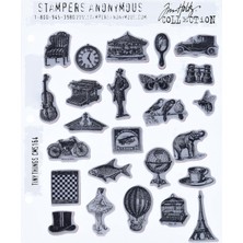 Tim Holtz Yapışkan Istampa Setleri, Anonymous, Sanatsal Aletler, Lastik Damga Tiny Things Kırmı