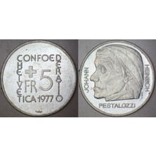 Banknoting Isviçre 5 Frank 1977 Hatıra-Pestalozzi Ölümünün 150. Yılı.
