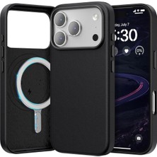 iPhone 17 Pro ile Uyumlu Kılıf Leather Magsafe Deri Liquid Kapak Hassas Butonlu Içi Kadife Sert S