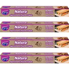 Parex 776456 Natura 4 Adet Ağartılmamış Organik Hazır Kesilmiş Pişirme Kağıdı 10'lu