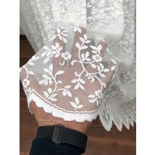 Perdealemi Özel Örme Dokulu Dantel Tül Perde , 100X260, Seyrek Pile, 1/2