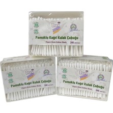 Pamuklu Kağıt Kulak Çubuğu 3 Paket Toplam 600 Adet