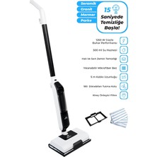 CB-702 Buharlı Mop / 1250W Güç / 180° Dönebilen Başlık / Halı ve Sert Zemin Temizleyici