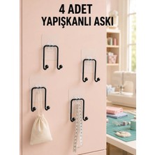Astraltech 4 Adet Çok Amaçlı Yapışkanlı Askılık Ev Düzenleyici Duvar Askı Seti