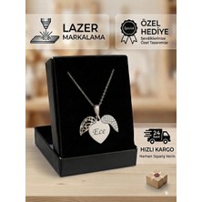 Melisa Takı & Aksesuar 316L Çelik Gümüş Renk Isim Yazılır Kalp Kolye (Kişiselleştirilebilir)