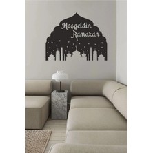 Moontime Alaçatı Dekoratif Ahşap Duvar Dekoru Hoşgeldin Ramazan 40 x 30CM