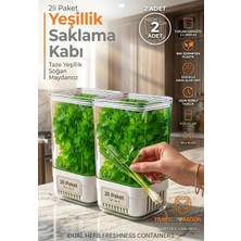Yeşillik Saklama Kabı - Taze Yeşillik Için - Soğan Maydanoz Vb Yeşillik Saklama 2 Li Set 721