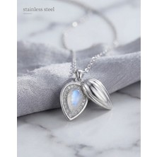 Stainless Steel 316L Çelik Zincir Gümüş Renk Damla Tomrcuk Model Kolye