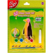 Asitan 3D Ahşap Puzzle+Boyama Seti (Penguen)