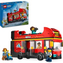 Asitan City Kırmızı Iki Katlı Gezi Otobüsü 60407 | 7 Yaş ve Üzeri Çocuklar Için 4 Minifigür ve