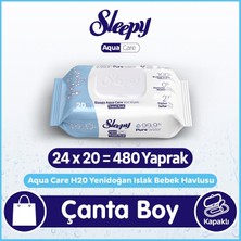 Asitan Aquacare H2O Yenidoğan Islak Bebek Havlusu Seyahat Boy 24X20 (480 Yaprak)
