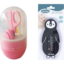 Asitan Bebek Bakım Seti (Tırnak Makası Seti+Banyo Termometresi) Pembe Siyah ART-01-502