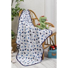 Asitan %100 Pamuk Müslin Çocuk Battaniyesi Mavi 110X110 cm Mavi 110 x 110 Cellular Bebek Battaniyesi (Yen