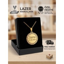 Melisa Takı & Aksesuar 316L Çelik Gold Renk Isim Yazılır Yuvarlak Kolye (Kişiselleştirilebilir)