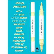 Rich Art-X Çift Uçlu Akrilik Marker Çizim Kalemi Her Yüzeye Uygun Kalıcı Mürekkep 1-6 mm Uç