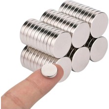 Dünya Magnet 15 Adet - Yuvarlak Neodyum Mıknatıs, Çap: 10X2 Mm, Güçlü Magnet, N35 Kalite