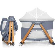 Asitan Kiwi Zoody 3 In 1 Bebek Beşiği, Oyun Parkı ve Park Yatak (Mavi)