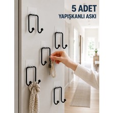 Astraltech 5 Adet Yapışkanlı Duvar Askısı Çok Amaçlı Pratik Askılık Seti
