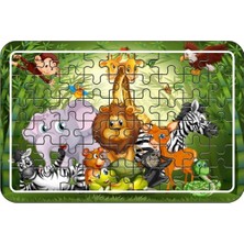 Asitan Baskı Atölyesi Sevimli Hayvanlar A4 54 Parça Ahşap Puzzle Pzl 1023