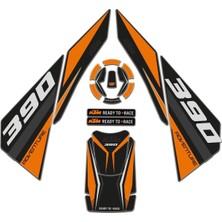 Ktm Adventure 390 2020-2024 Turuncu Siyah Tank Pad Set Redline Grafik