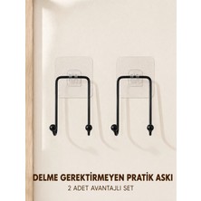GRAYLINE 2 Adet Çok Amaçlı Yapışkanlı Askı Ev Mutfak Banyo Düzenleyici