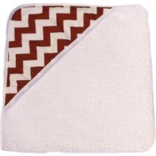 Asitan Bebek Kapüşonlu Banyo Havlusu, Kızıl ve Beyaz Chevron