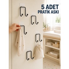 Astraltech 5'li Duvar Tipi Yapışkanlı Askı Pratik Ev ve Yaşam Alanı Askılık Seti