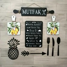 Moontime Alaçatı Dekoratif Mutfak Duvar Konsepti Limon Tablolu 9 Parça Duvar Dekorasyon Seti