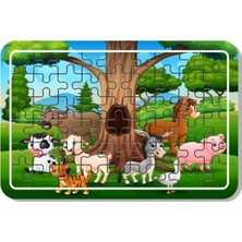 Asitan Baskı Atölyesi Sevimli Hayvanlar A4 54 Parça Ahşap Puzzle Pzl 1030