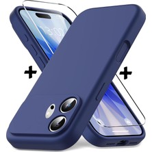 M.TK Moveteck Honor 600 Kılıf Kamera Korumalı Yumuşak Renkli Mat Silikon + 9h Ekran Koruyucu Cam 2in1 Set