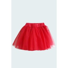 Noble Kids Kız Çocuk Kat Kat Tül Tütü Etek Kırmızı