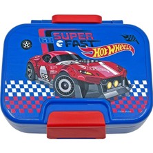 Bento 1030ML Lunchbox Hotwheels Lisanslı Tek Katlı 2 Bölmeli Paslanmaz Çelik Sefer Tası Yemek K