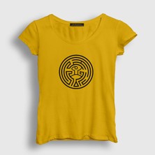 Presmono Kadın Sarı Maze Westworld T-Shirt