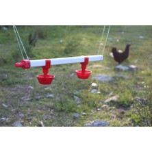 Kanatlı Malzemeleri Civciv Için 40 cm 2 Yaylı Çanak Nipel Suluk