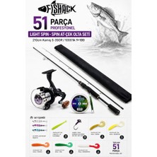 51 Parça Profesyonel Spin Olta Seti - 210CM Kamış 5-35GR / 1000'LIK 10BB