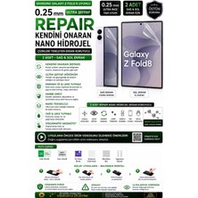 Astakos Samsung Galaxy Z Fold 8 Uyumlu 0.25 mm Ultra Şeffaf Kendini Onaran Repair Nano Hidrojel Darbe Emici Sağ Sol 2 Adet Ekran Koruyucu Tpu Film