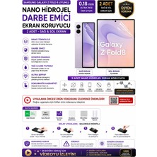 Astakos Samsung Galaxy Z Fold 8 Uyumlu Şeffaf 0.18 mm Nano Hidrojel Darbe Emici Sağ Sol 2 Adet Ekran Koruyucu Tpu Film