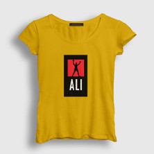 Presmono Kadın Sarı Victory Muhammed Ali T-Shirt