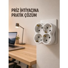 Najmaddin Tekn Tek Prizi 4’lü Yapan Priz Çoğaltıcı Direkt Prize Takılan Kablosuz Çoklayıcı Tekn Naj