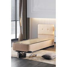 Luna Baza ve Başlık Seti - 80x180 cm Tek Kişilik Kumaş Baza Seti