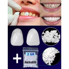 Kurbabio 2 Gram Pro Thermo Granül ve 2 Adet A1 Beyaz Protez Diş Kaplaması, Kırık Diş Onarımı, Eksik Diş Yapımı ve Çatlak Diş Kaplama