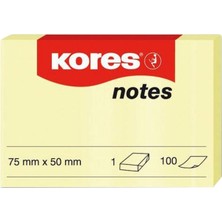N46057 Yapışkanlı Notlar, 75 x 50 Mm, 100 Yaprak, Sarı