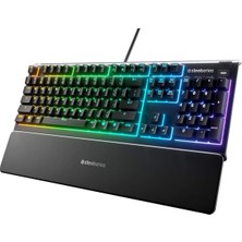Apex 3 Gaming Klavye, 10 Bölgeli Rgb Aydınlatma, Sessiz Switch, IP32 Sıvı Dayanıklılık, Premi