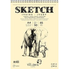 Van Dyck Skecth Çizim Blok A4 85GR Üstten Spiralli Defter